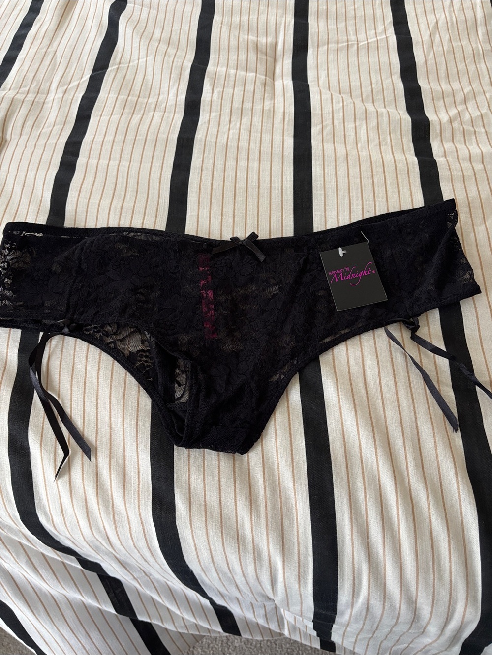 Midnight Lace Bikini Panty in Black